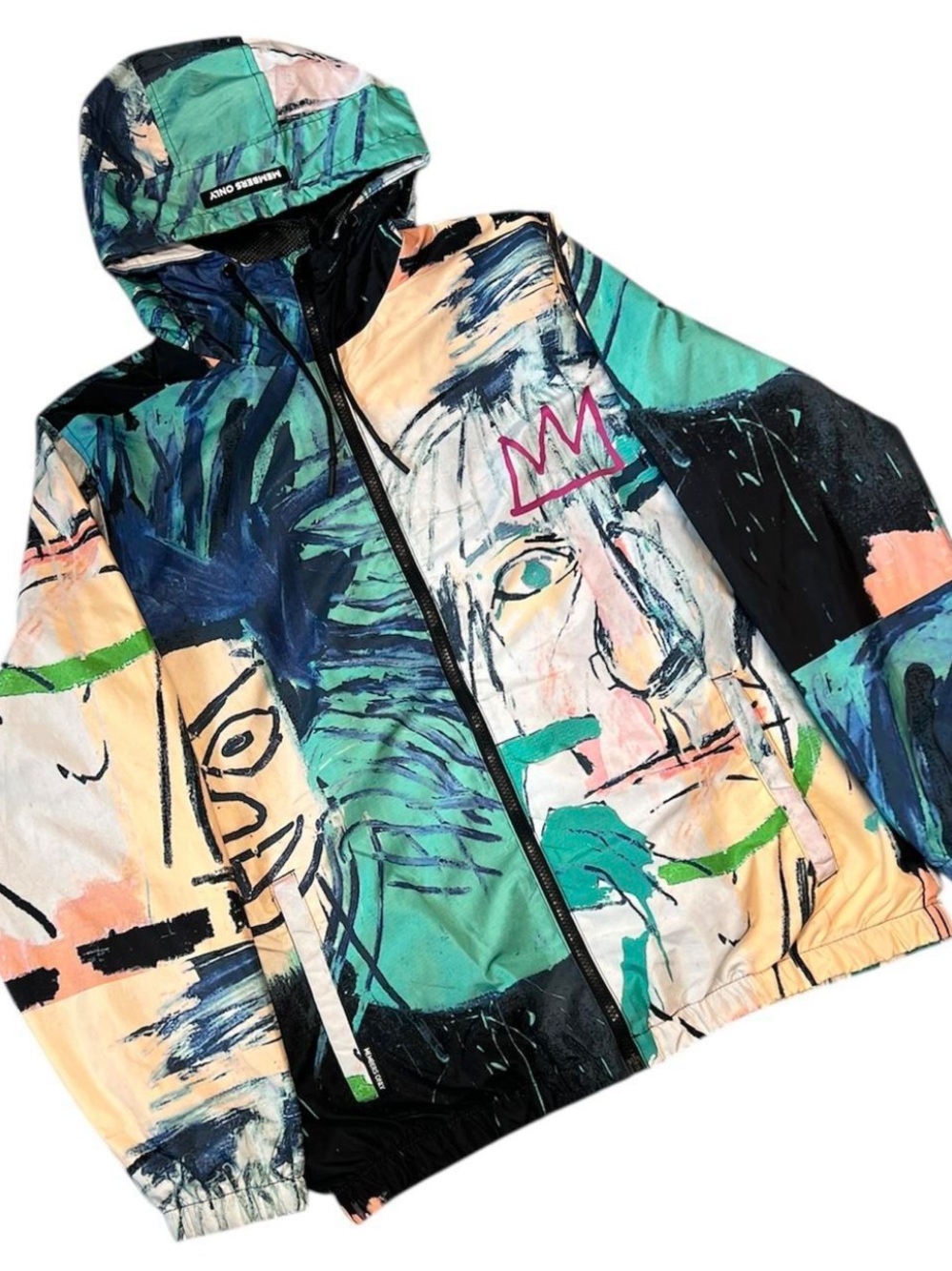 Members Only Multicolor Abstract-Paint Windbreaker Jacket